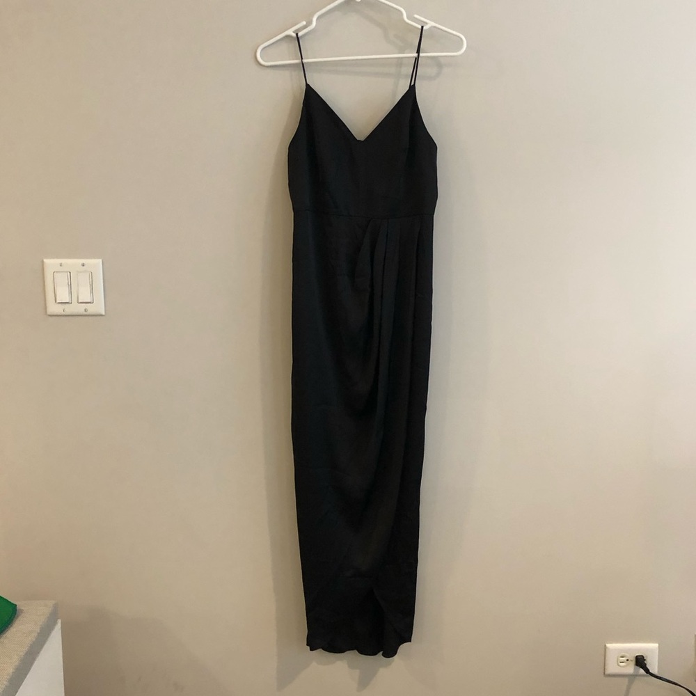 Black Midi Dress with Slit